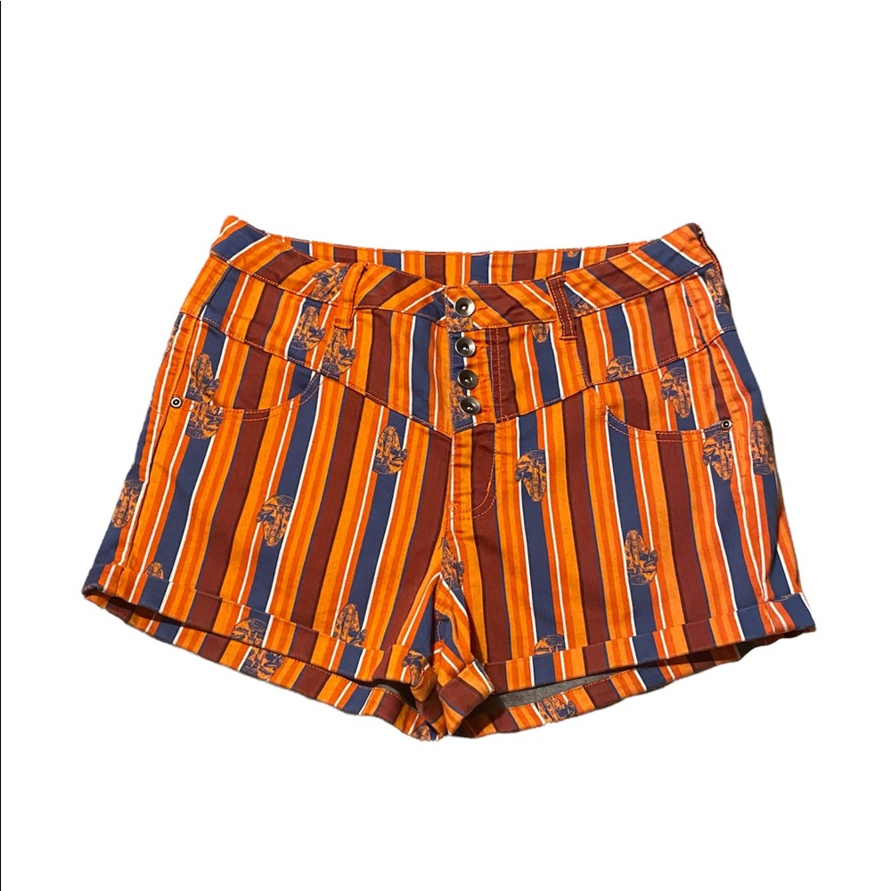 Stars Wars HER universe women short millennium falcon Orange blue striped size13